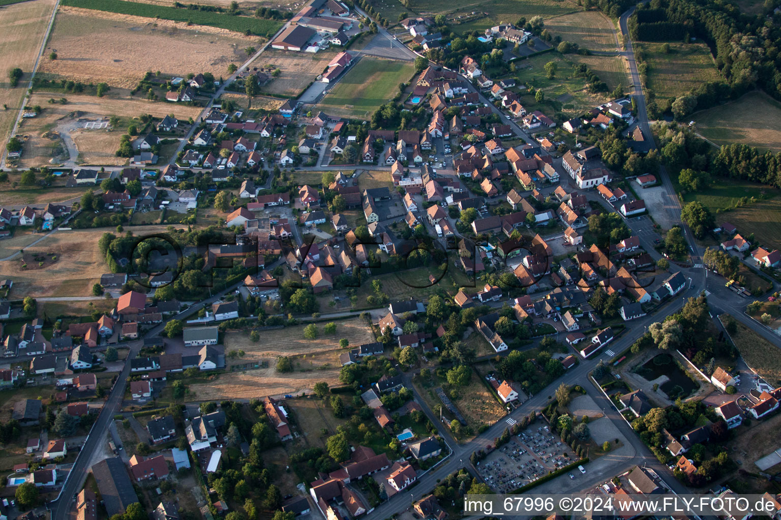 Oblique view of Forstfeld in the state Bas-Rhin, France