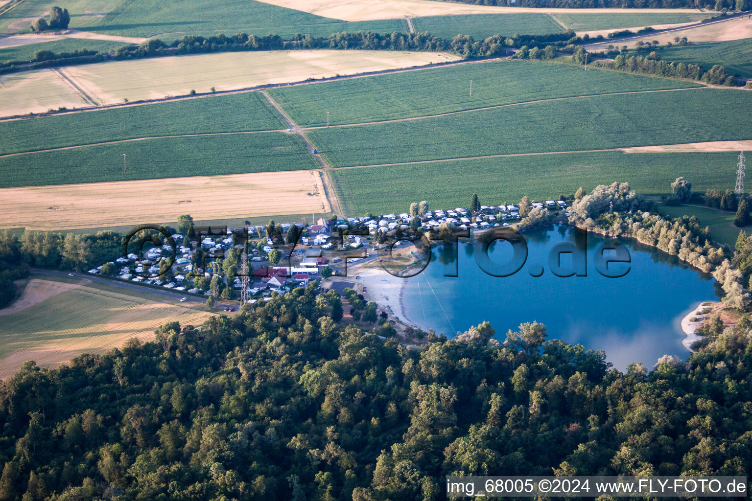 Roeschwoog quarry lake in Rœschwoog in the state Bas-Rhin, France