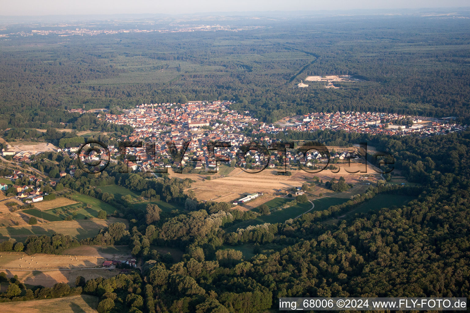 Drone recording of Soufflenheim in the state Bas-Rhin, France