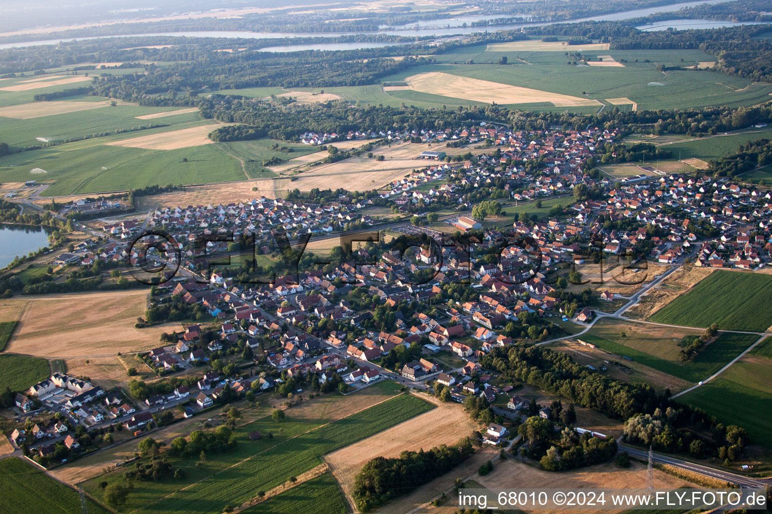 Rountzenheim in the state Bas-Rhin, France viewn from the air