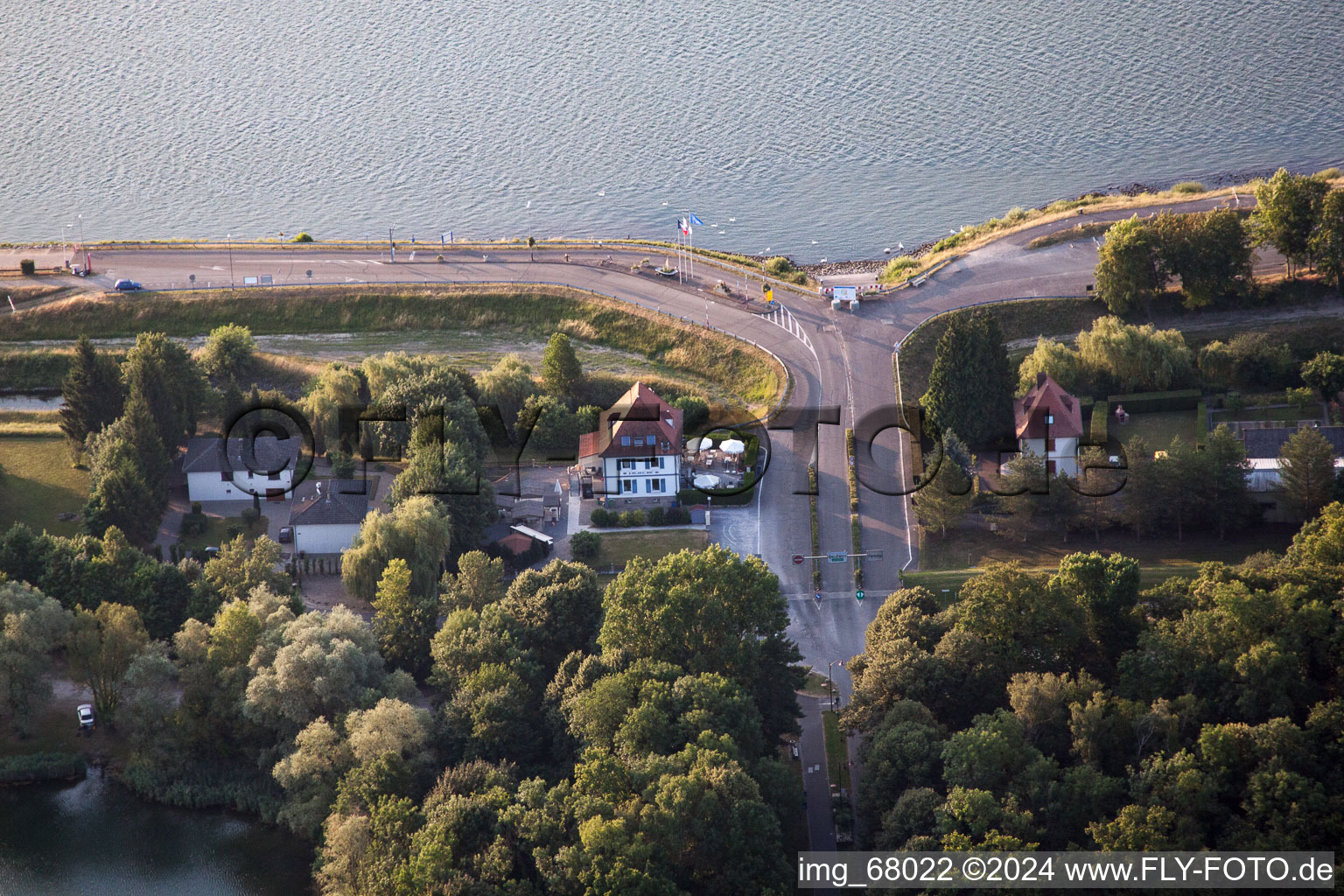 Aerial photograpy of Drusenheim in the state Bas-Rhin, France