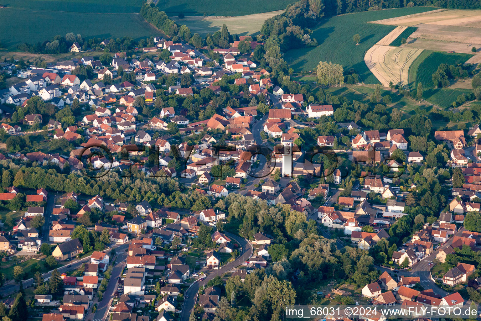 Church building in the village of in Offendorf in Grand Est, France