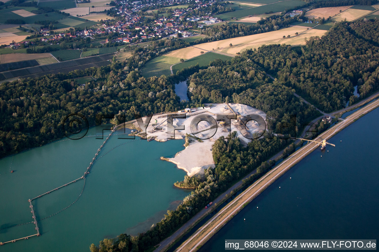 Quarry lake in the district Diersheim in Rheinau in the state Baden-Wuerttemberg, Germany