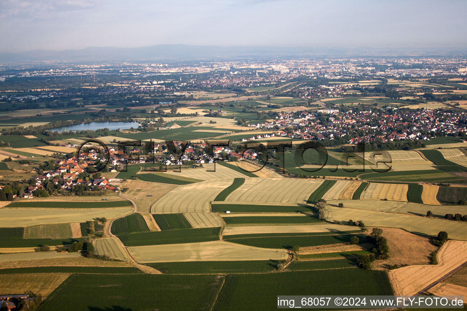 From northeast in the district Odelshofen in Kehl in the state Baden-Wuerttemberg, Germany