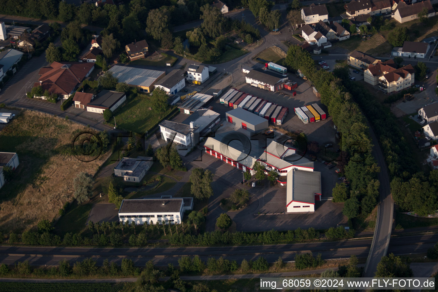 Willstätt in the state Baden-Wuerttemberg, Germany seen from above