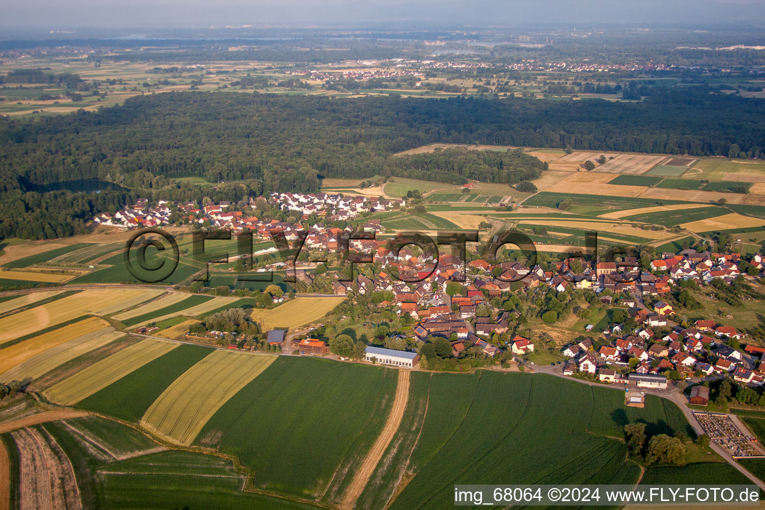 Village view in the district Hesselhurst in Willstätt in the state Baden-Wuerttemberg, Germany