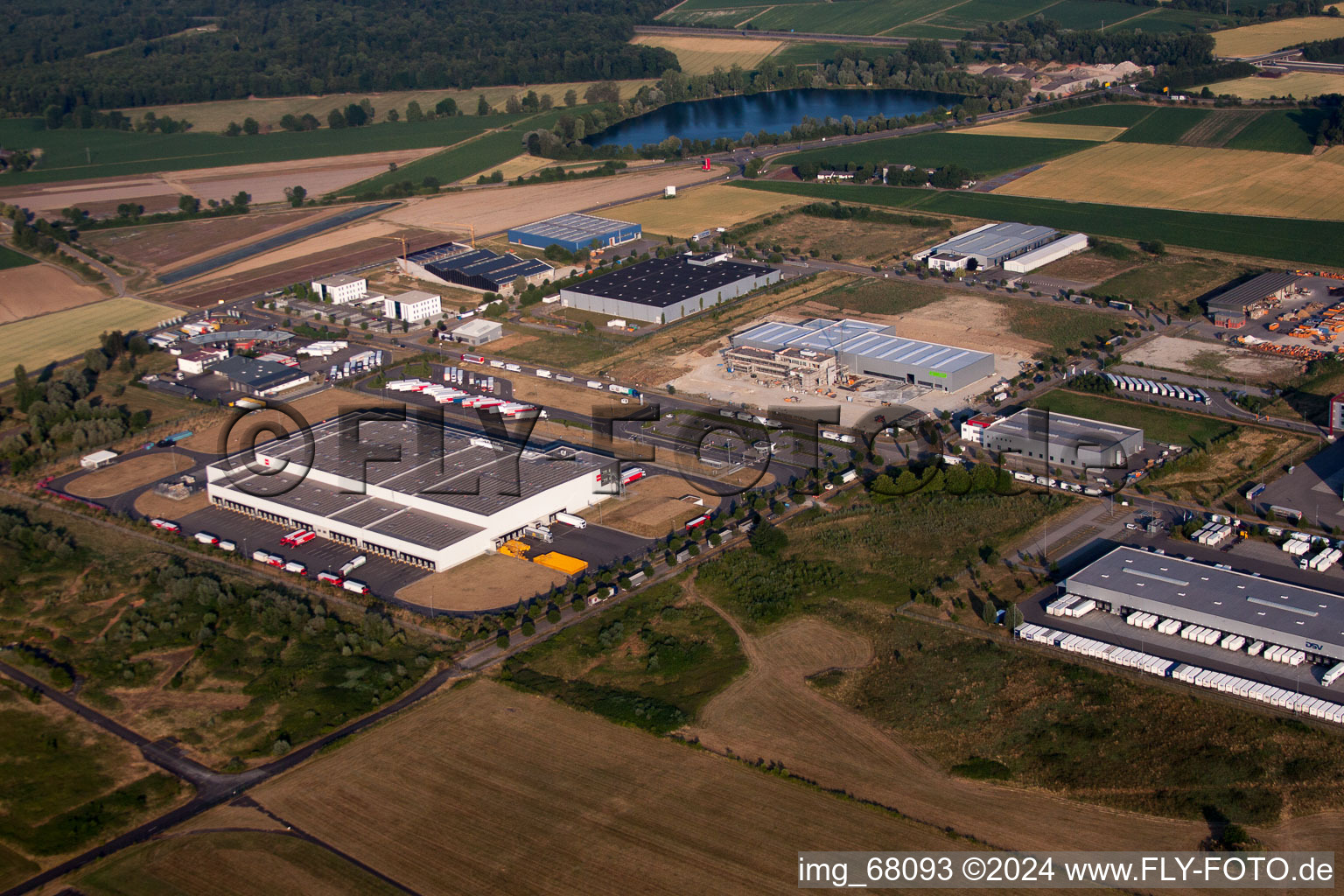 Industrial estate and company settlement on Flugplatz KOHLER Maschinenbau GmbH in Lahr/Schwarzwald in the state Baden-Wurttemberg, Germany