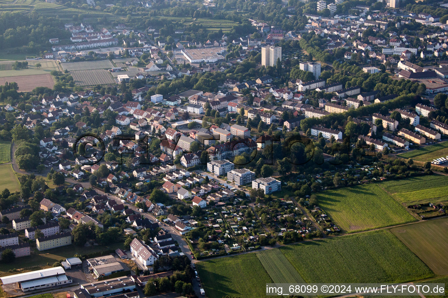 Lahr in the state Baden-Wuerttemberg, Germany from above