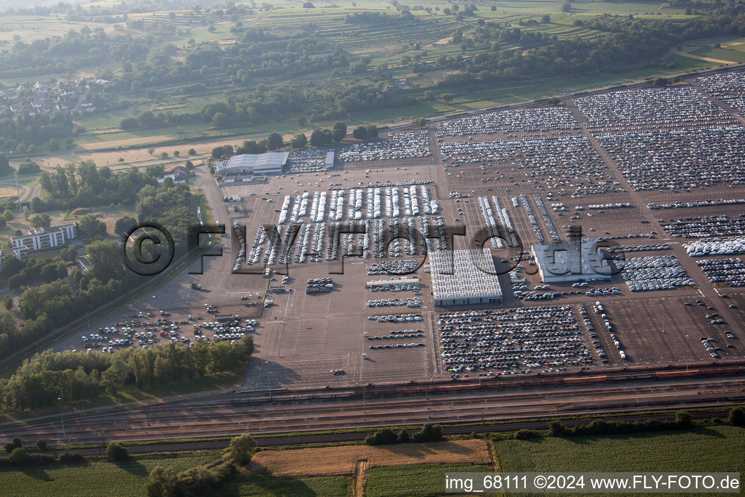 Bird's eye view of Lahr in the state Baden-Wuerttemberg, Germany