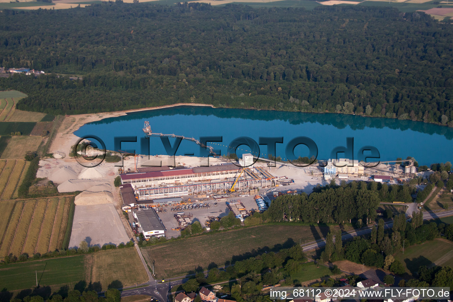 Mixed concrete and building materials factory of Schwarzwaelder Beton-Fertigteile-Werk GmbH & Co. KG in the district Kippenheimweiler in Lahr/Schwarzwald in the state Baden-Wurttemberg, Germany