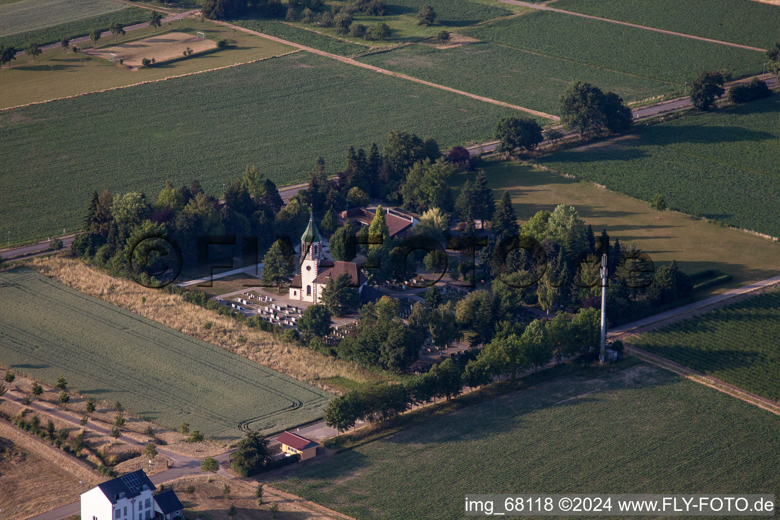 Church building outside of Mahlberg in the state Baden-Wurttemberg, Germany