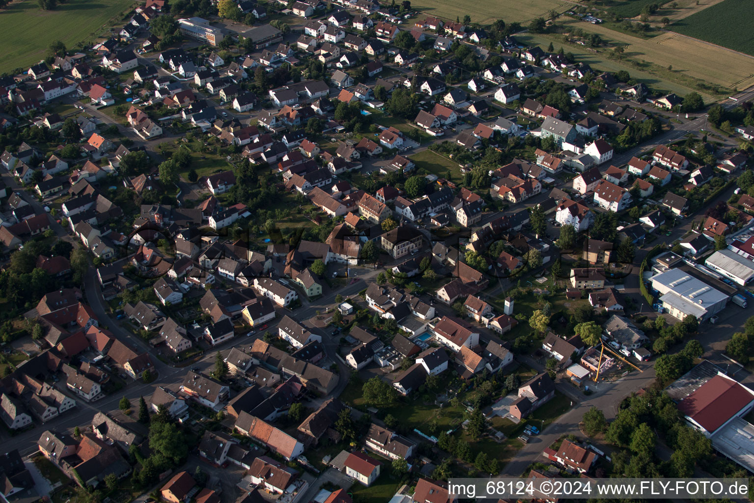 Aerial photograpy of Orschweier in the state Baden-Wuerttemberg, Germany