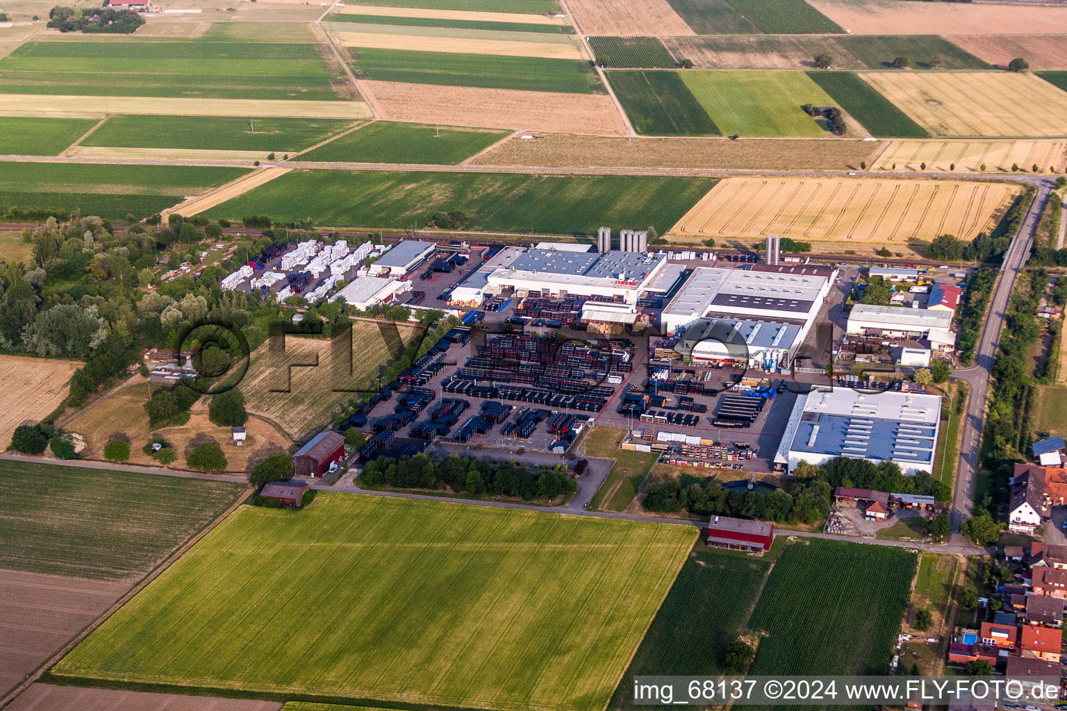 Building and production halls on the premises of SIMONA AG Ringsheim in Ringsheim in the state Baden-Wurttemberg, Germany