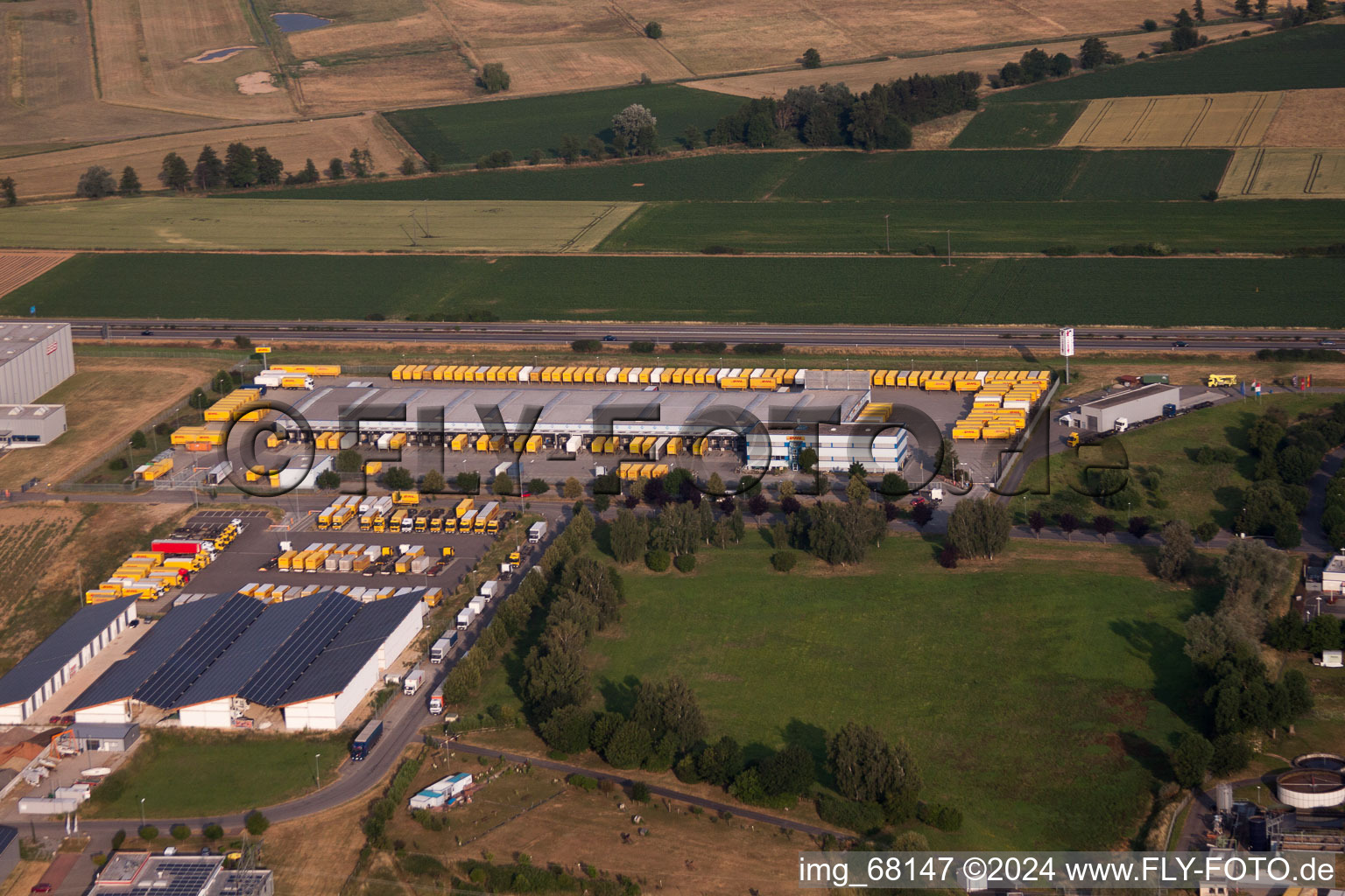 Building complex and distribution center on the site of DHL Global Forwarding Freight in Herbolzheim in the state Baden-Wurttemberg, Germany