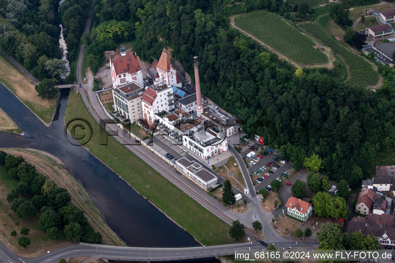 Riegel am Kaiserstuhl in the state Baden-Wuerttemberg, Germany from above