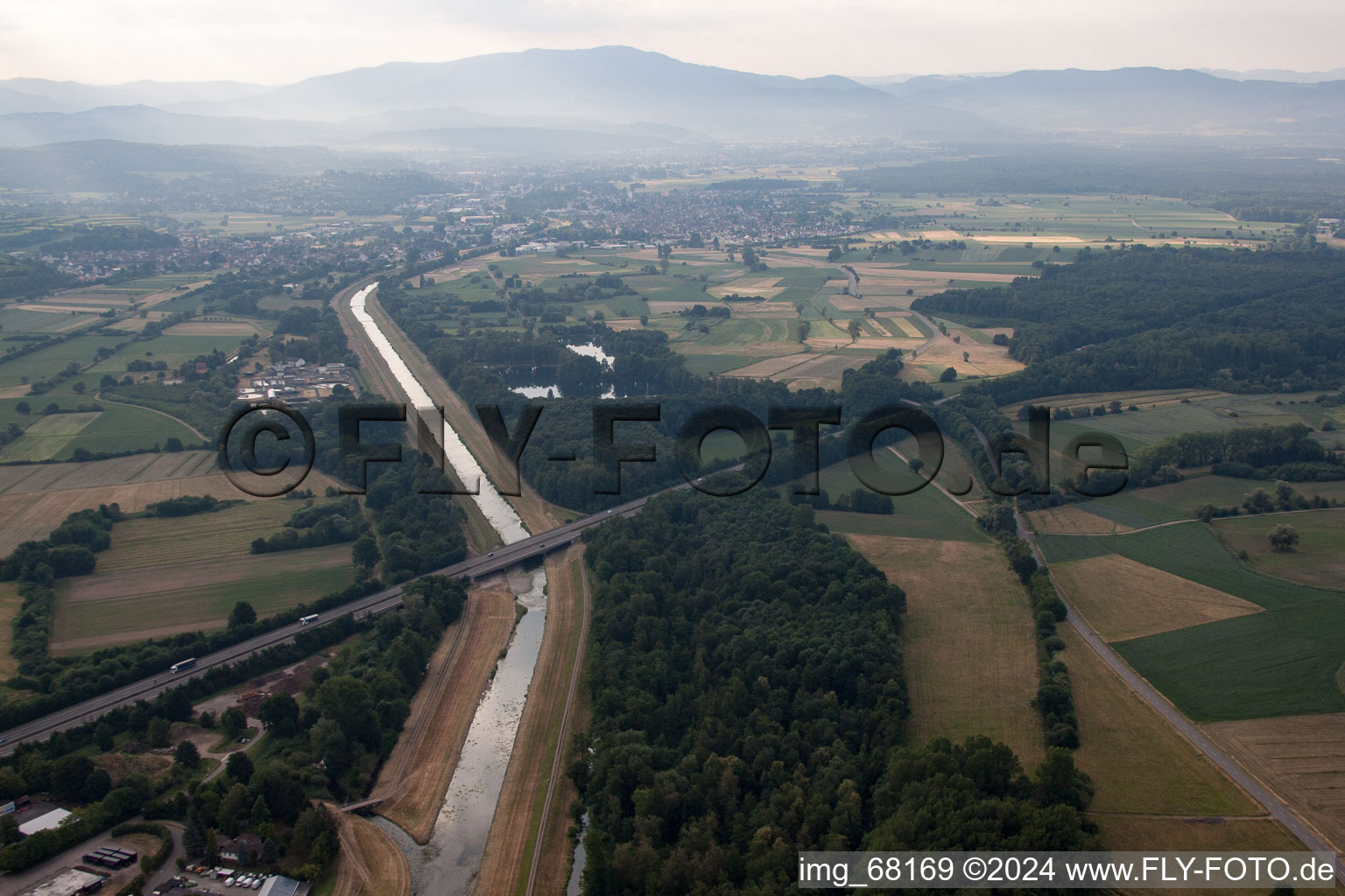 Riegel am Kaiserstuhl in the state Baden-Wuerttemberg, Germany seen from above