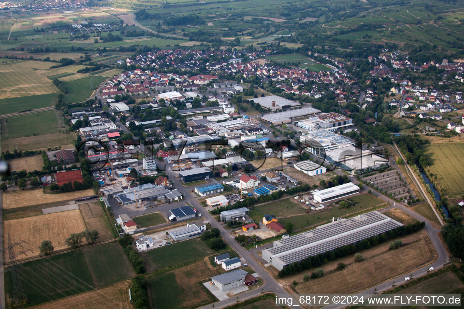Industrial and commercial area Ost in Bahlingen on Kaiserstuhl in the state Baden-Wurttemberg
