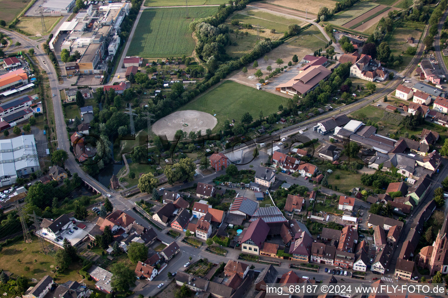 Eichstetten am Kaiserstuhl in the state Baden-Wuerttemberg, Germany viewn from the air