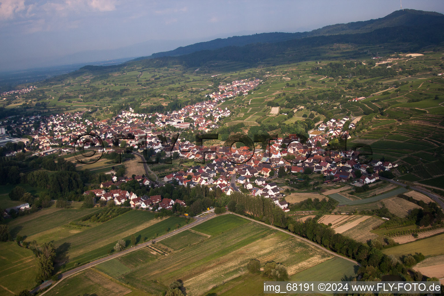 Town View of the streets and houses of the residential areas in Boetzingen in the state Baden-Wurttemberg