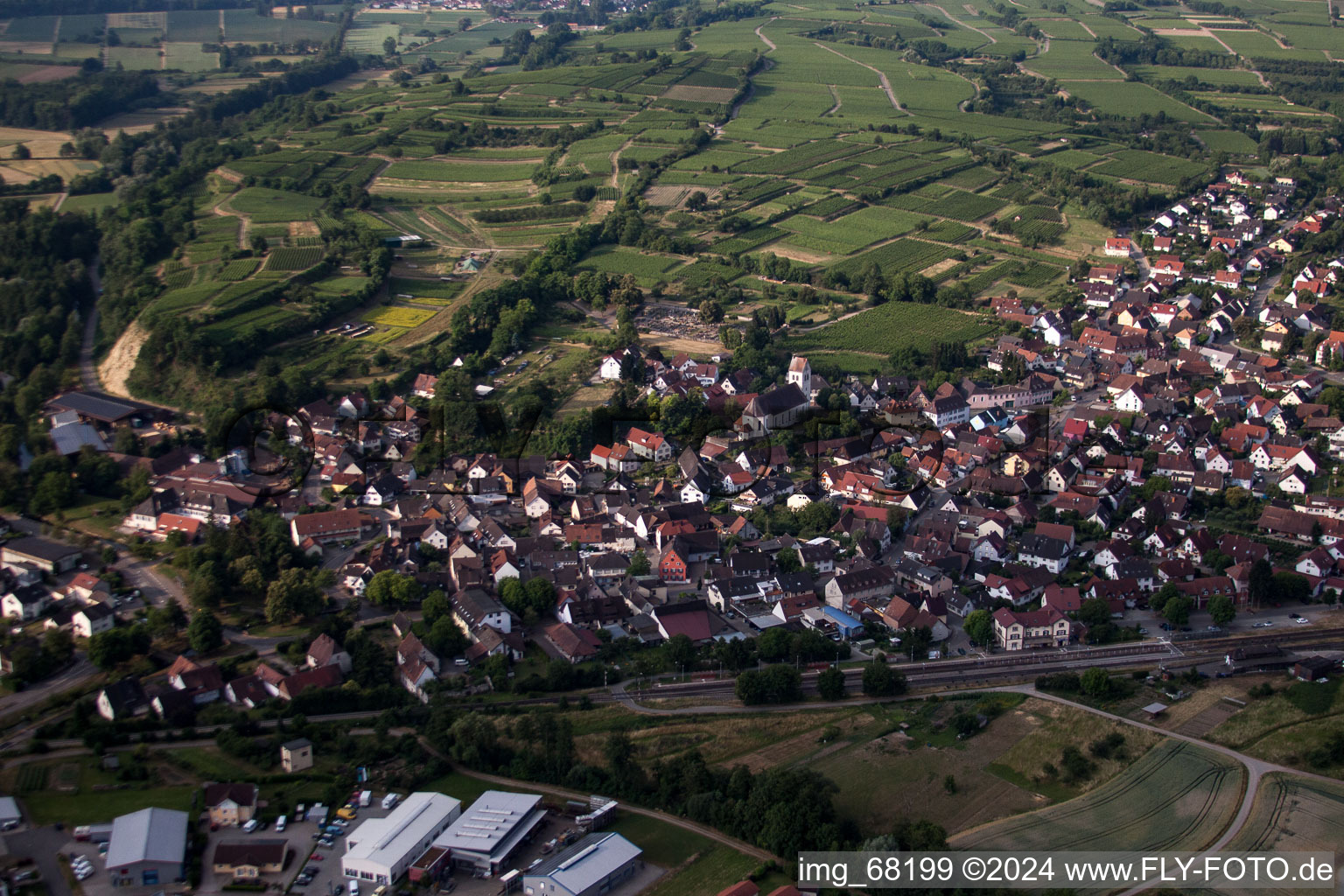 Aerial photograpy of Gottenheim in the state Baden-Wuerttemberg, Germany