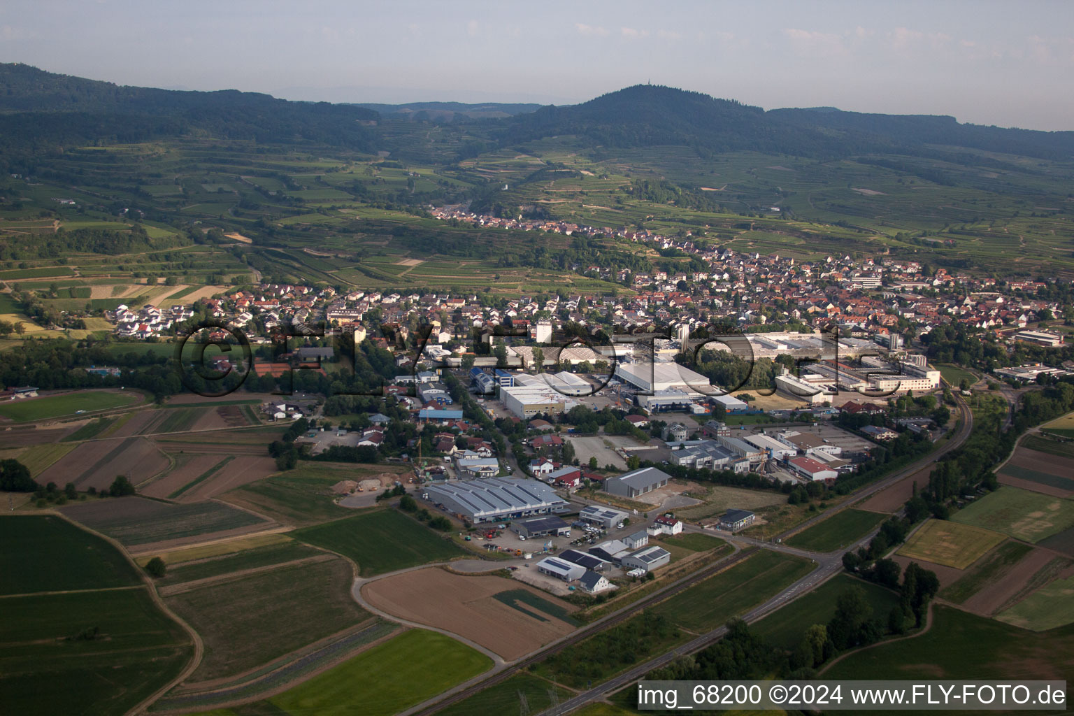 Town View of the streets and houses of the residential areas in Boetzingen in the state Baden-Wurttemberg, Germany