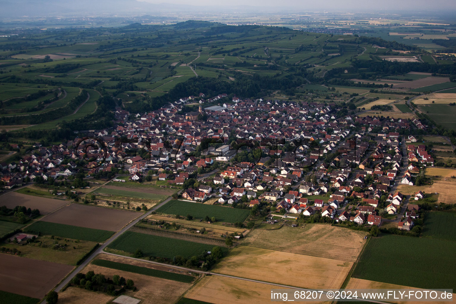 Aerial view of Merdingen in the state Baden-Wuerttemberg, Germany