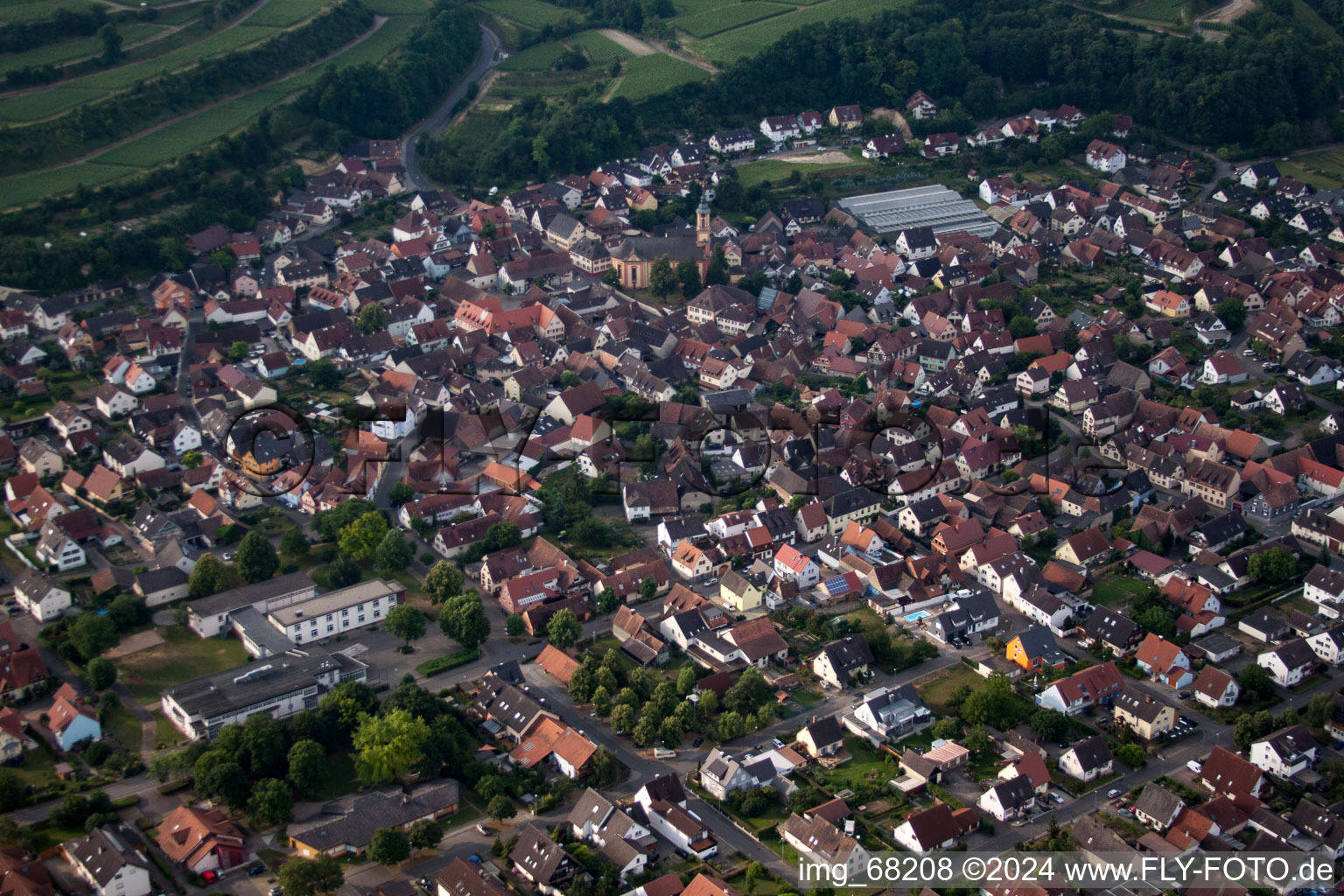 Aerial photograpy of Merdingen in the state Baden-Wuerttemberg, Germany