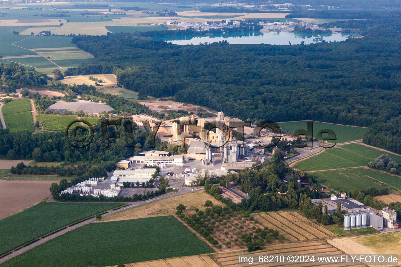 Site and Terrain of overburden surfaces Cement opencast mining Saint-Gobain Weber GmbH  Merdingen in Merdingen in the state Baden-Wurttemberg, Germany