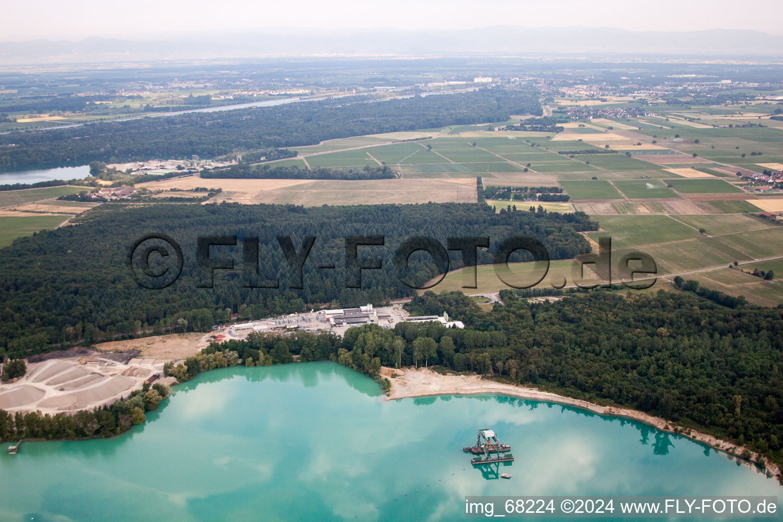 Betonwerk Müller GmbH & Co. KG at Rimsinger Baggersee in the district Niederrimsingen in Breisach am Rhein in the state Baden-Wuerttemberg, Germany