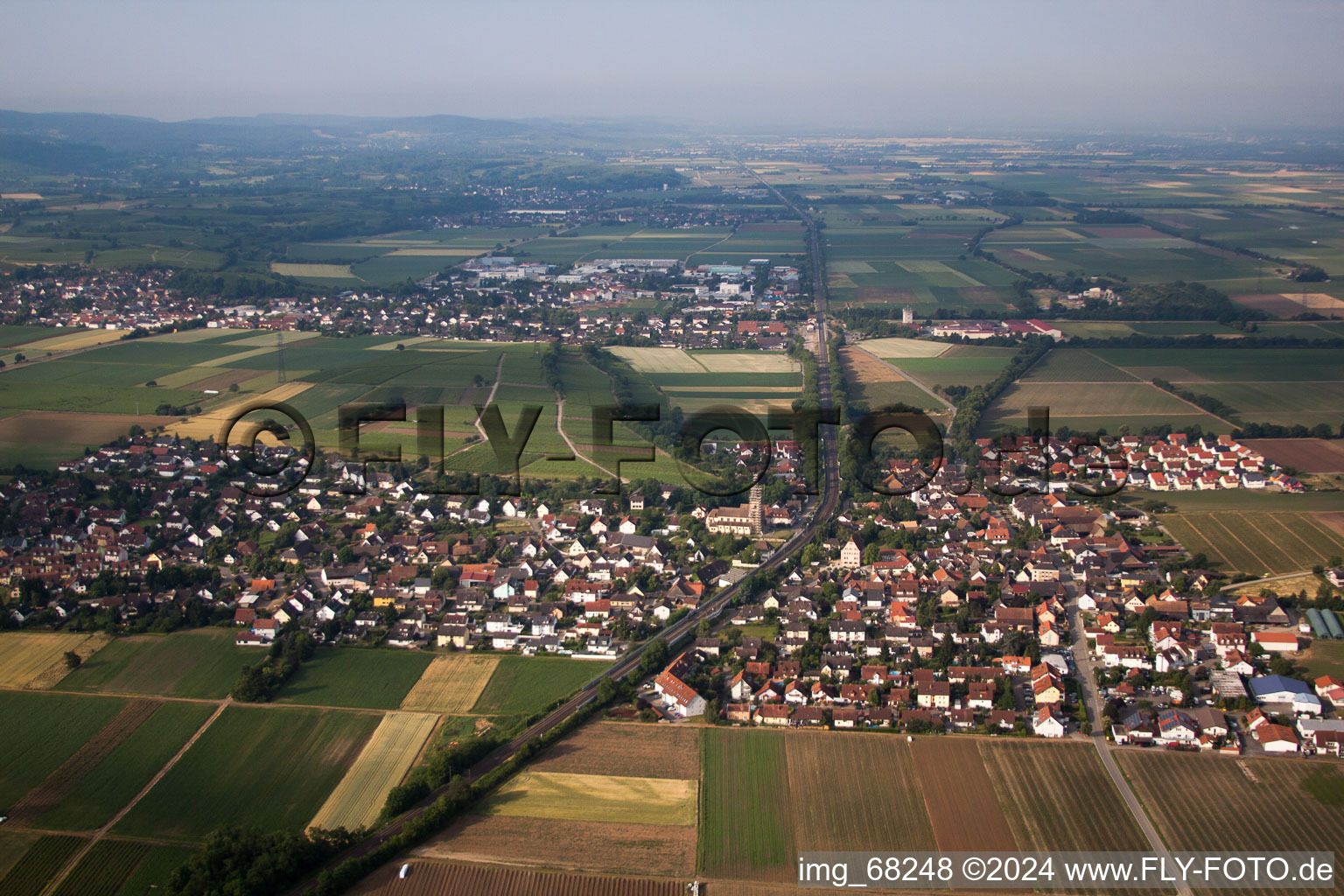 Town View of the streets and houses of the residential areas in Eschbach in the state Baden-Wurttemberg