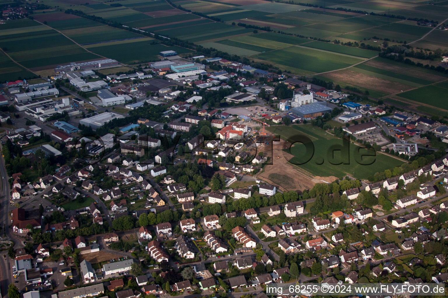 Aerial view of Heitersheim in the state Baden-Wuerttemberg, Germany