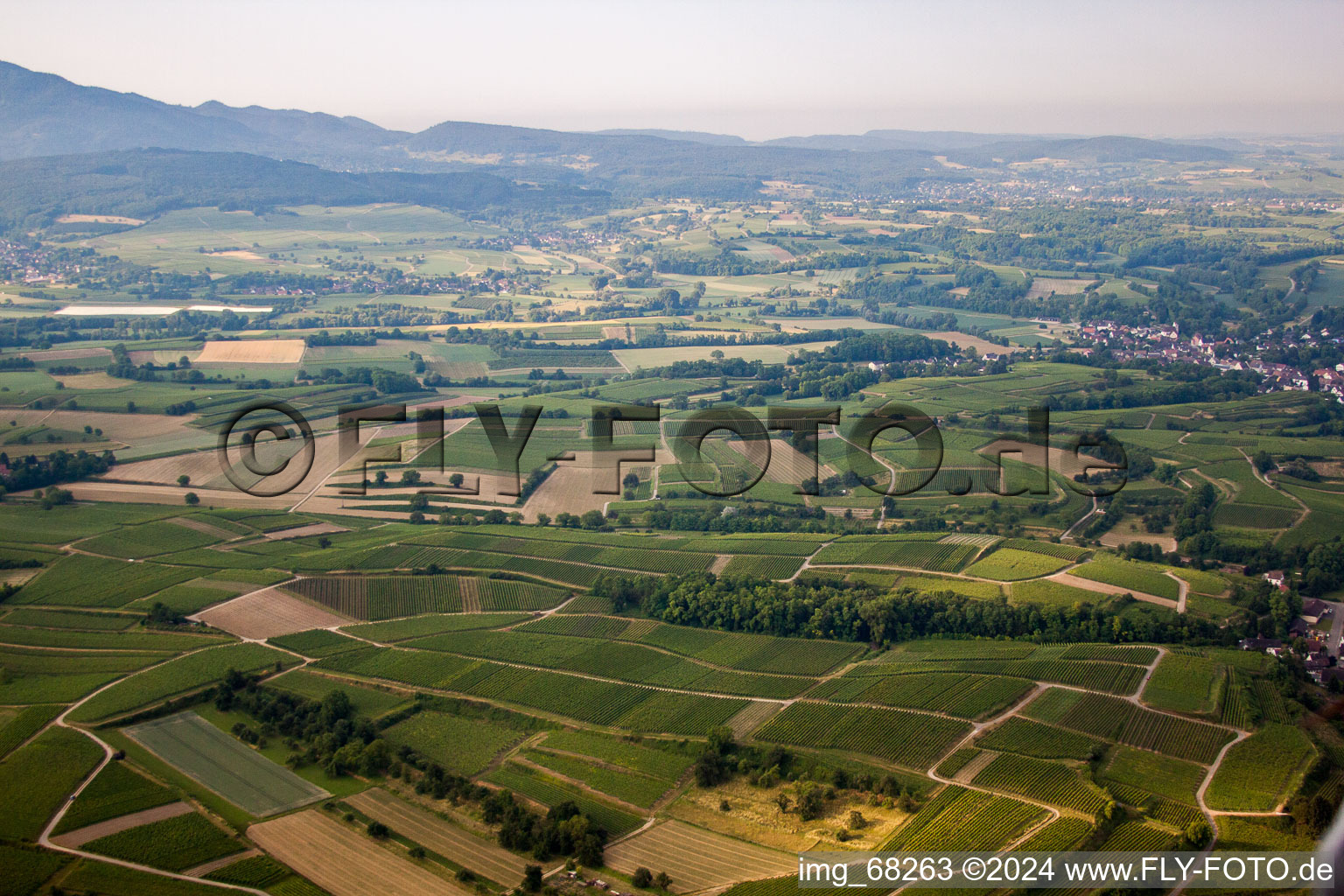 Oblique view of Heitersheim in the state Baden-Wuerttemberg, Germany