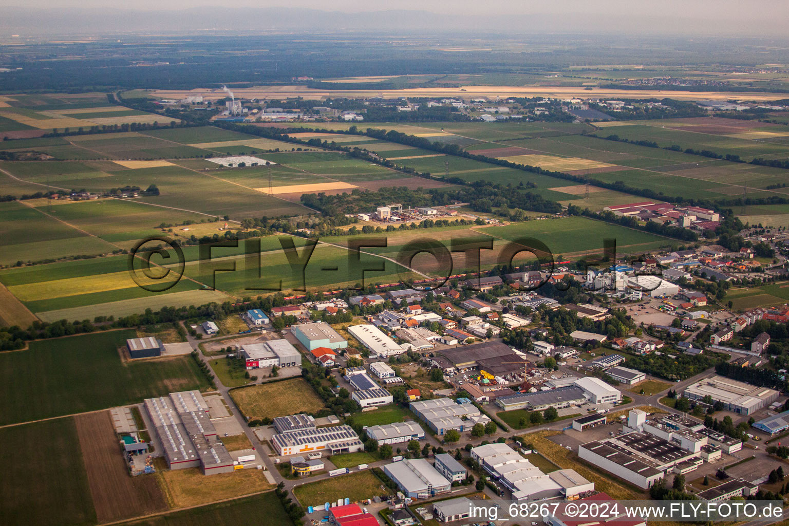 Heitersheim in the state Baden-Wuerttemberg, Germany from the plane