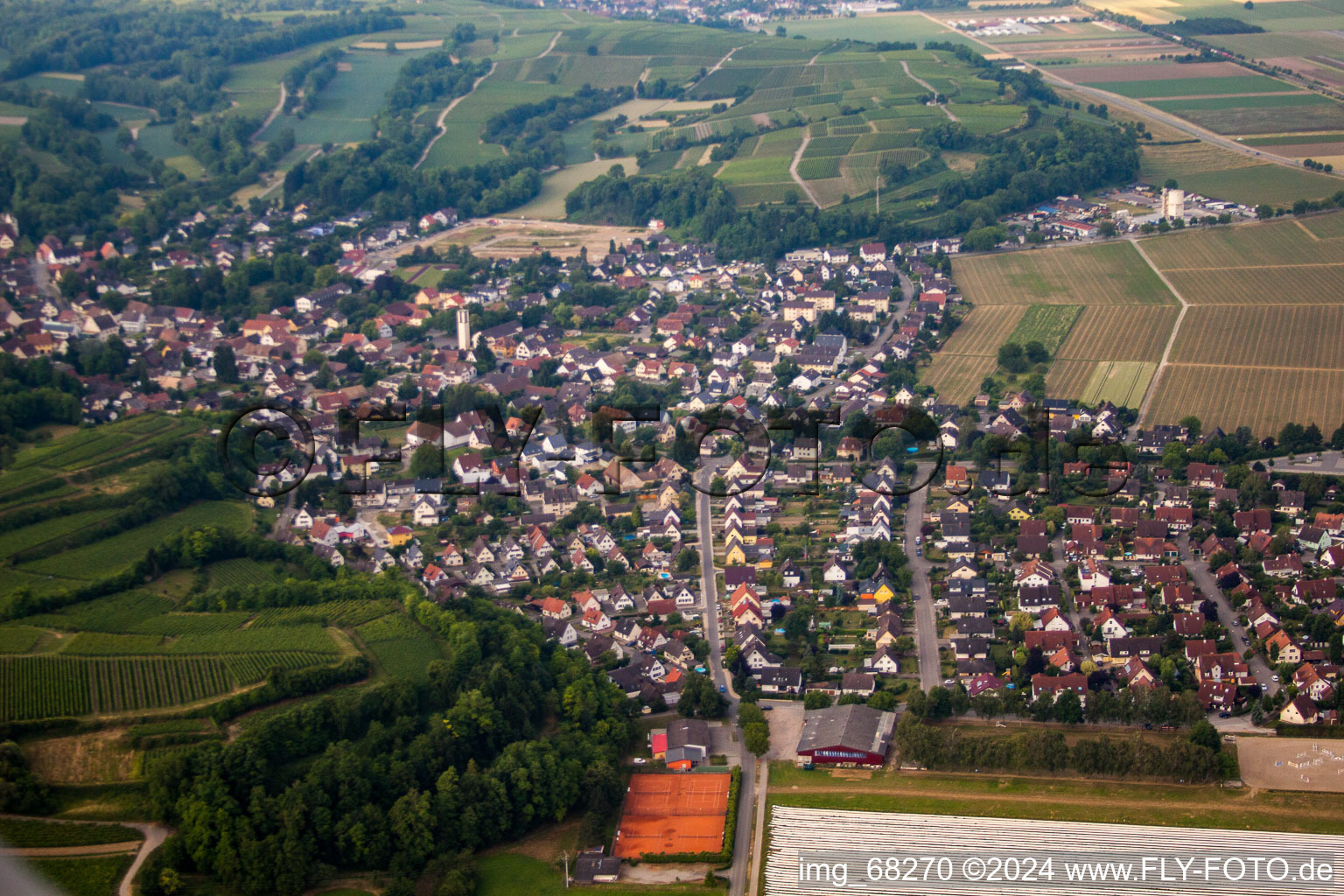 From the north in Buggingen in the state Baden-Wuerttemberg, Germany