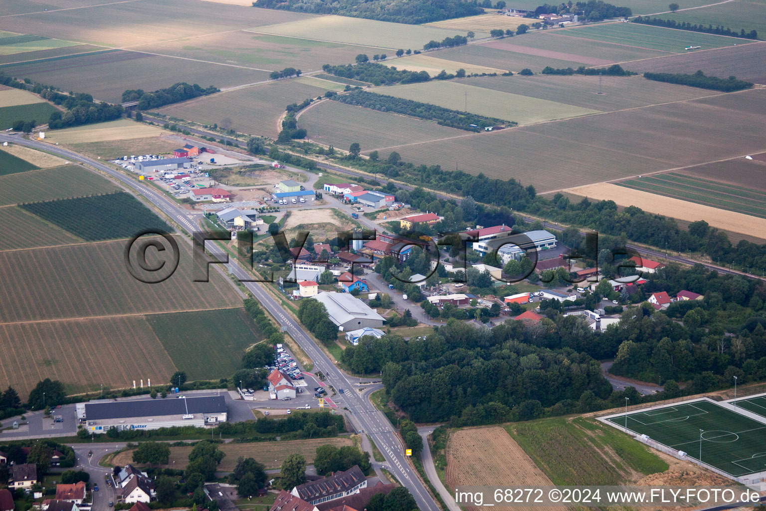 Industrial and commercial area S in Buggingen in the state Baden-Wurttemberg