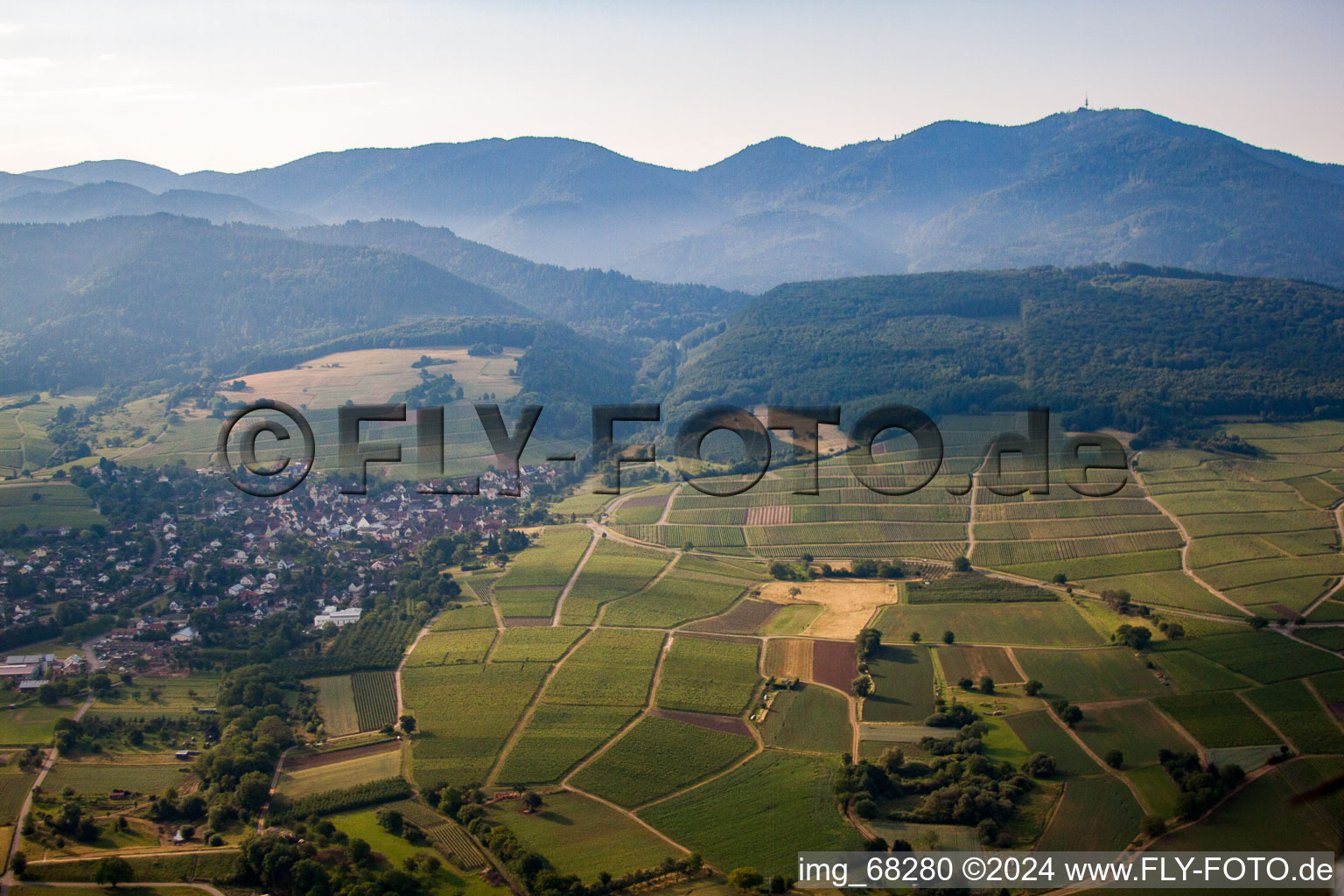 Aerial view of Britzingen in the state Baden-Wuerttemberg, Germany