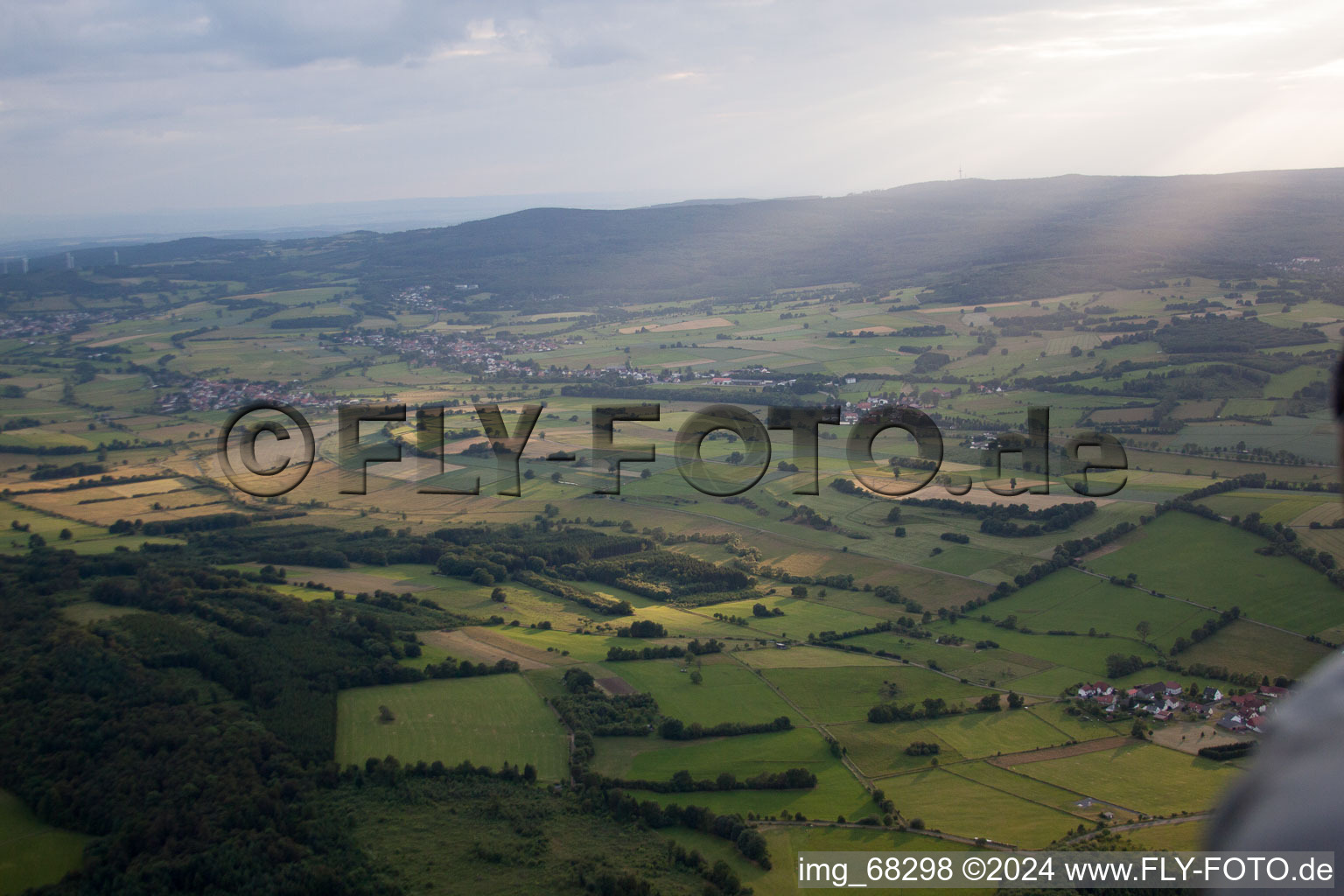 Aerial view of Metzlos-Gehag in the state Hesse, Germany