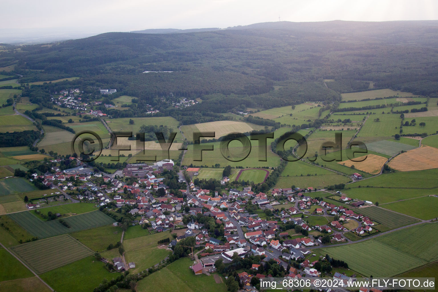 Aerial photograpy of Crainfeld in the state Hesse, Germany