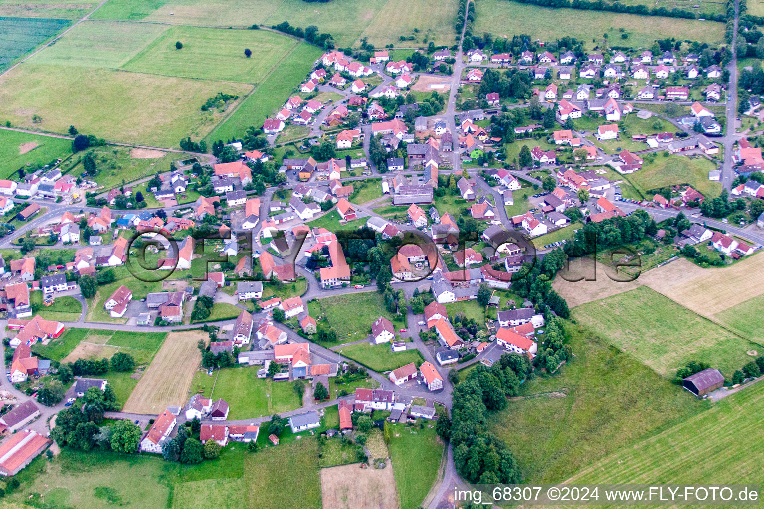 From northeast in the district Bermuthshain in Grebenhain in the state Hesse, Germany