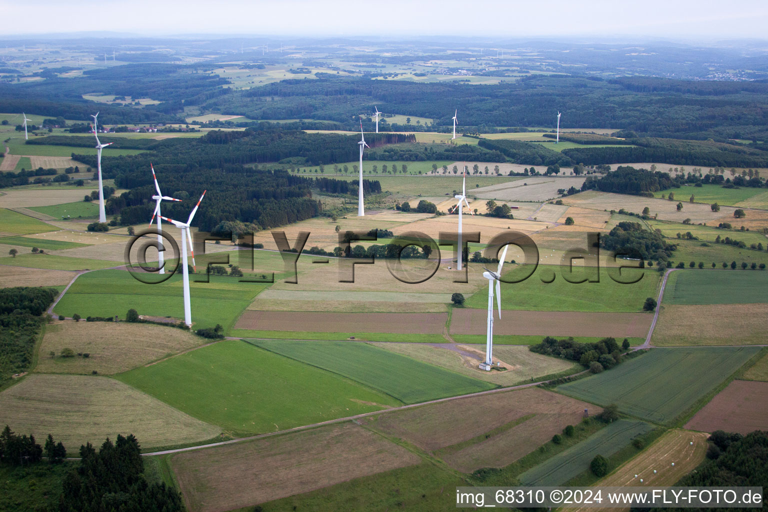 Aerial photograpy of Hartmannshain in the state Hesse, Germany