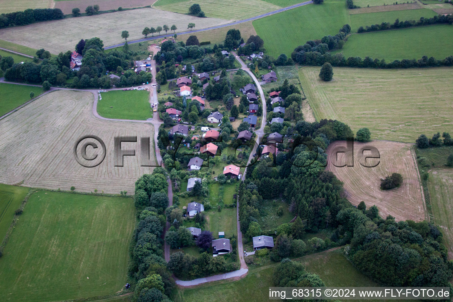 Oblique view of Hartmannshain in the state Hesse, Germany