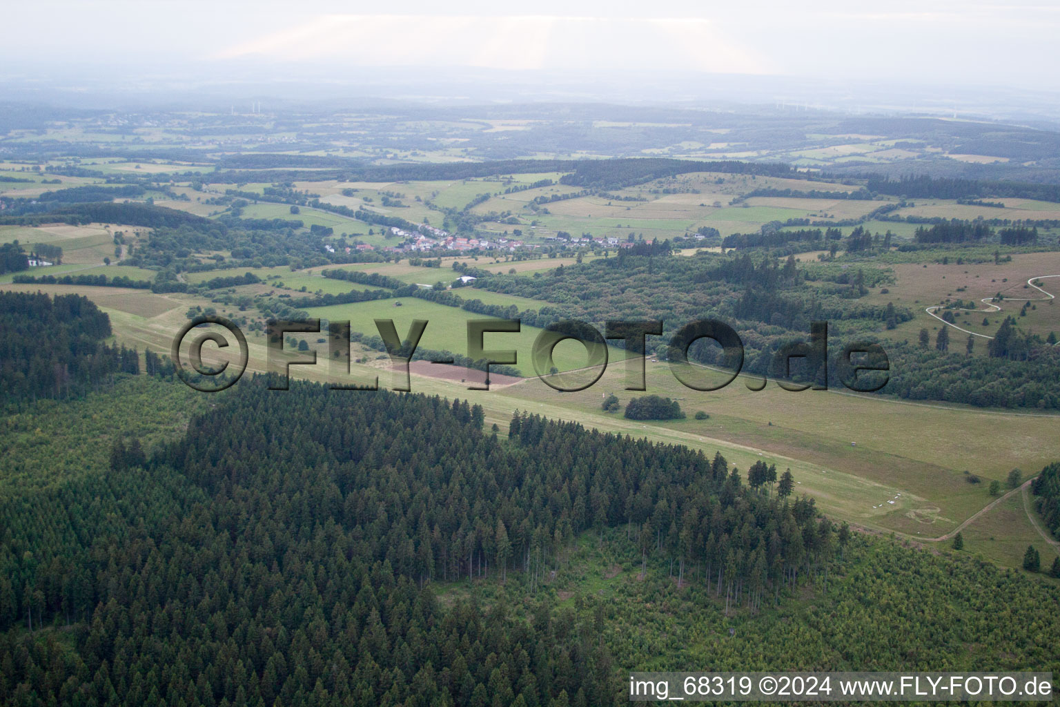 Gliding airfield in Hoherodskopf in the state Hesse, Germany