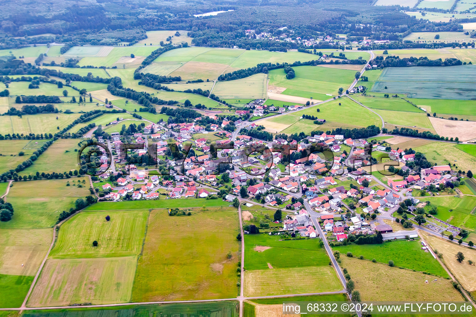 Village view in the district Bermuthshain in Grebenhain in the state Hesse, Germany