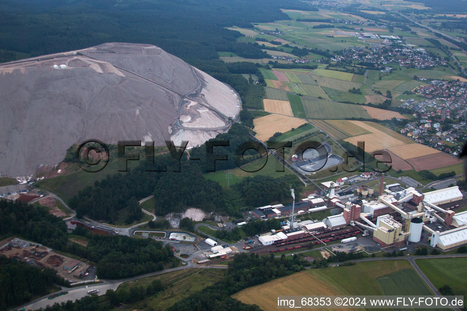 Aerial view of Monte Kali at Neuhof in Neuhof in the state Hesse, Germany