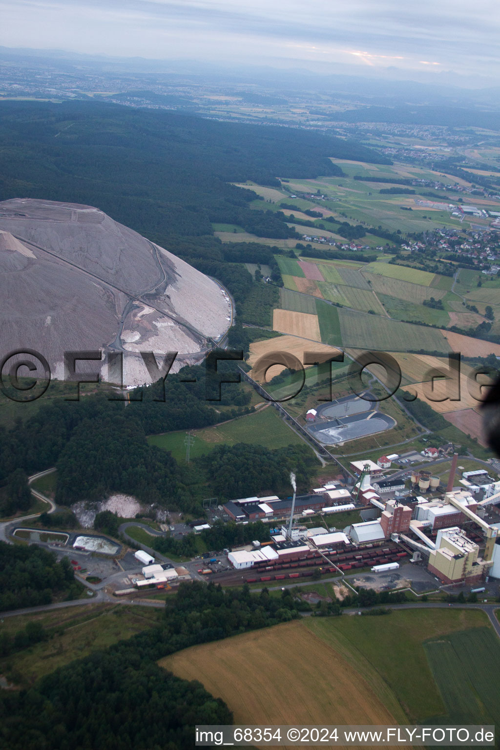 Aerial photograpy of Monte Kali at Neuhof in Neuhof in the state Hesse, Germany