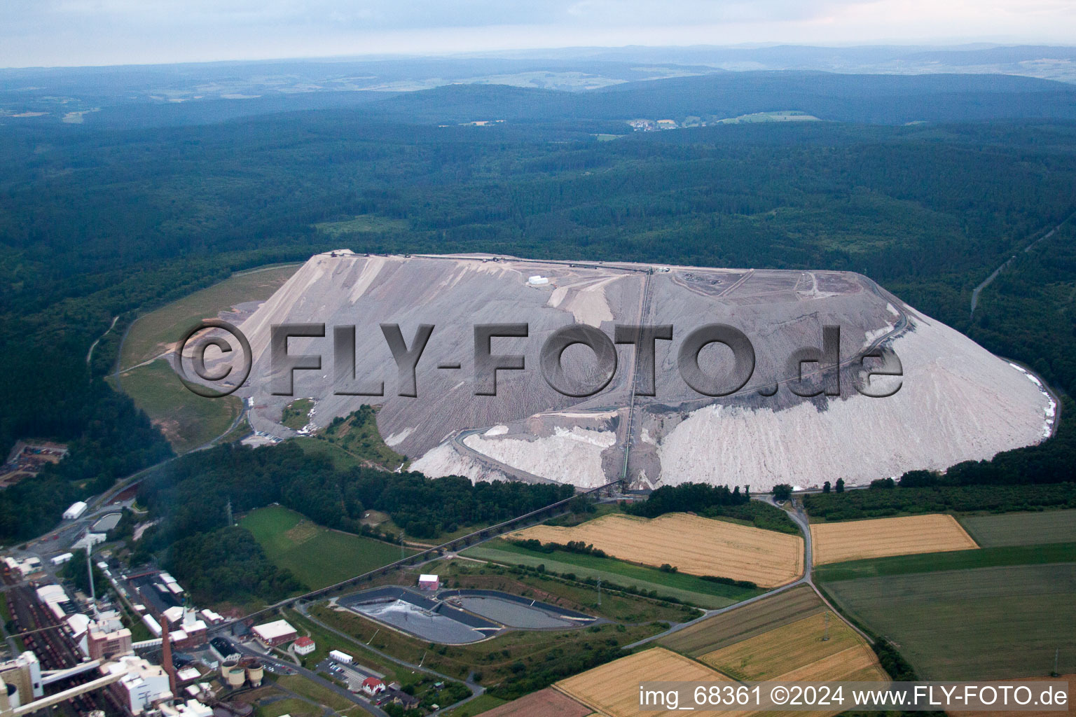 Oblique view of Monte Kali at Neuhof in Neuhof in the state Hesse, Germany