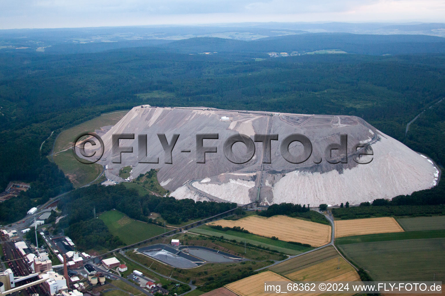 Aerial view of Neuhof in the state Hesse, Germany