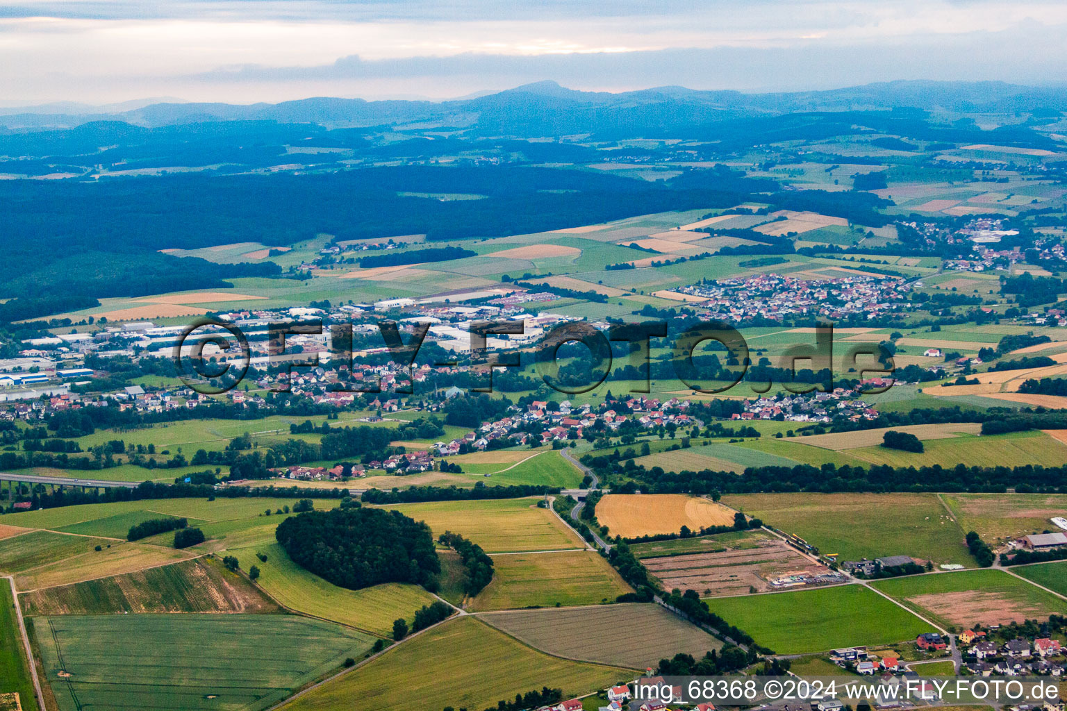 From the southwest in the district Welkers in Eichenzell in the state Hesse, Germany