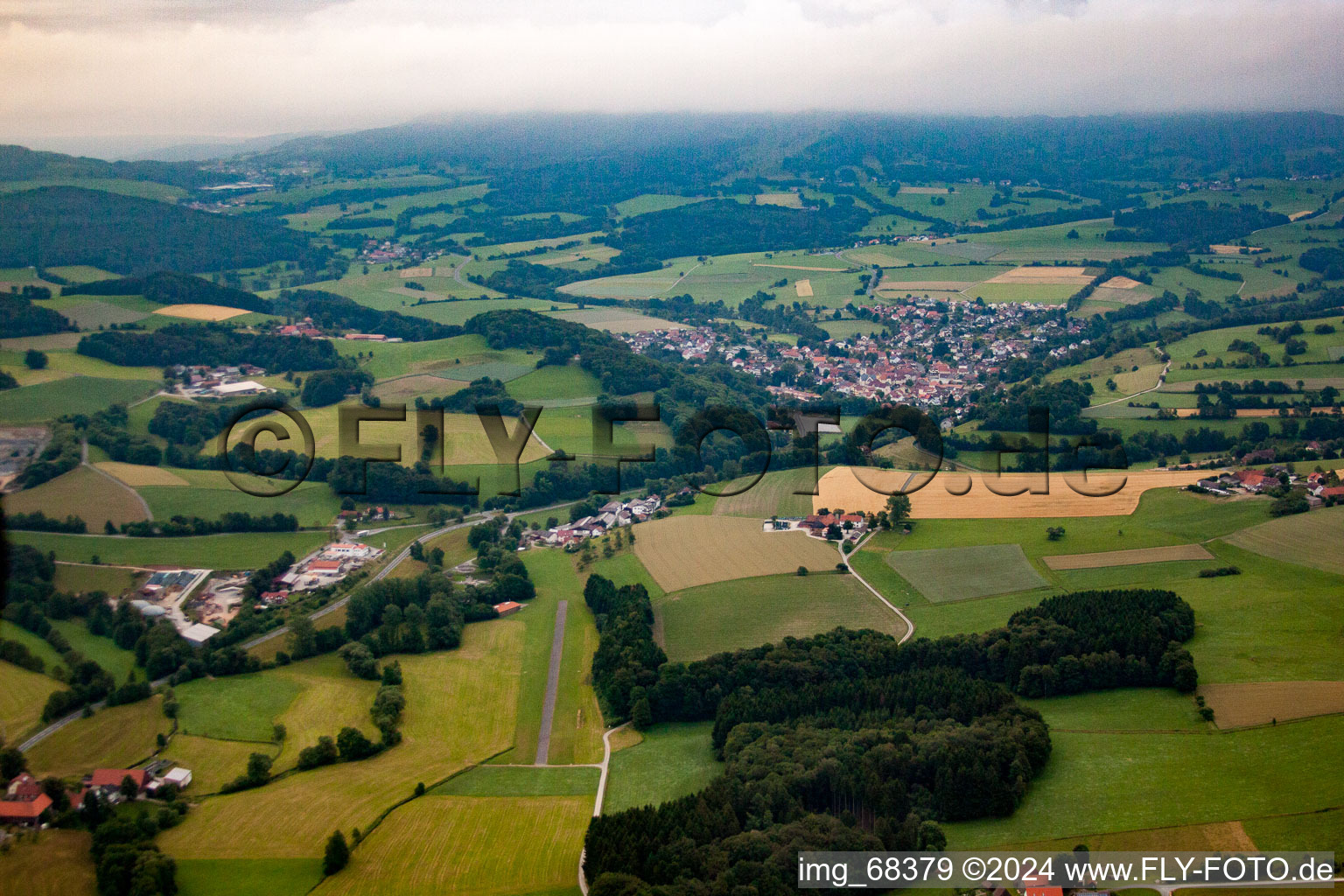 Gliding airfield in Remerz in the state Hesse, Germany