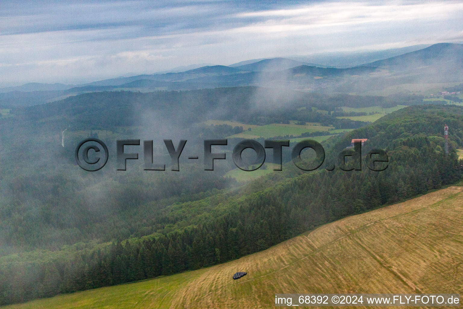 Aerial photograpy of District Sieblos in Poppenhausen in the state Hesse, Germany